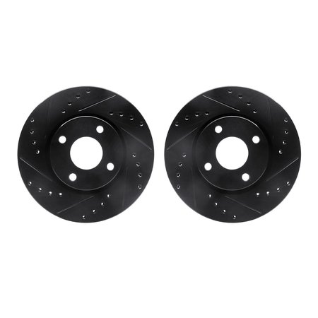 DYNAMIC FRICTION CO Rotors-Drilled and Slotted-Black, Zinc Plated black, Zinc Coated, 8002-56001 8002-56001